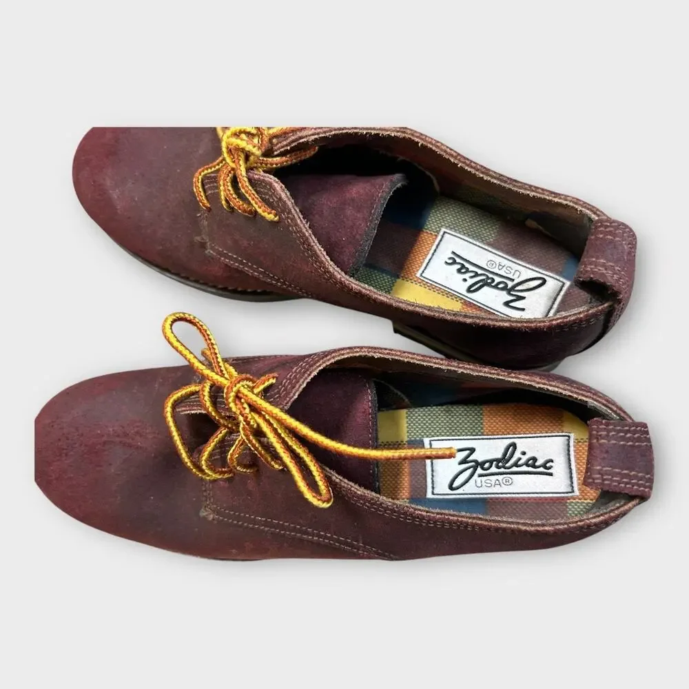 Vintage Zodiac Chunky Leather Lace Up Oxford Shoe Womens 7 NWT Hipster Twee Edgy